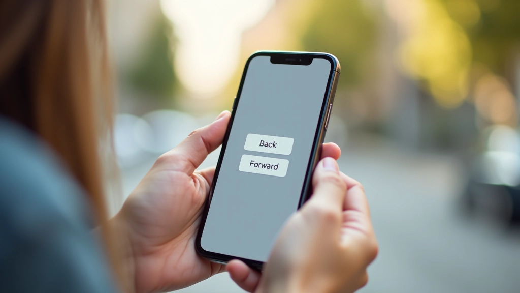 Mobilní telefon zobrazující průvodce s tlačítky Zpět a Pokračovat