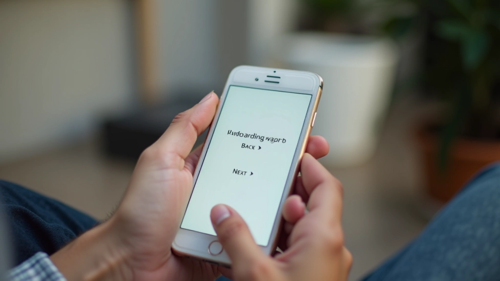 Mobilní telefon v ruce s průvodcem a tlačítky