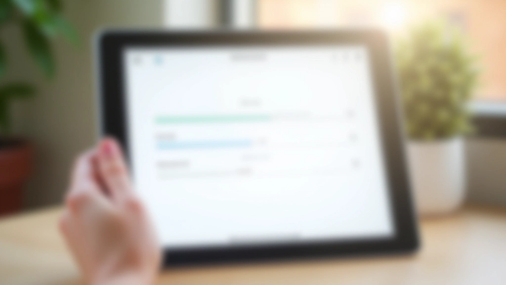 Tablet zobrazující mobilní verzi průvodce s indikátorem pokroku